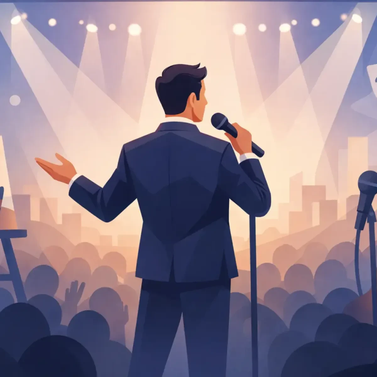 Profilo artista professionale che porta sul palco